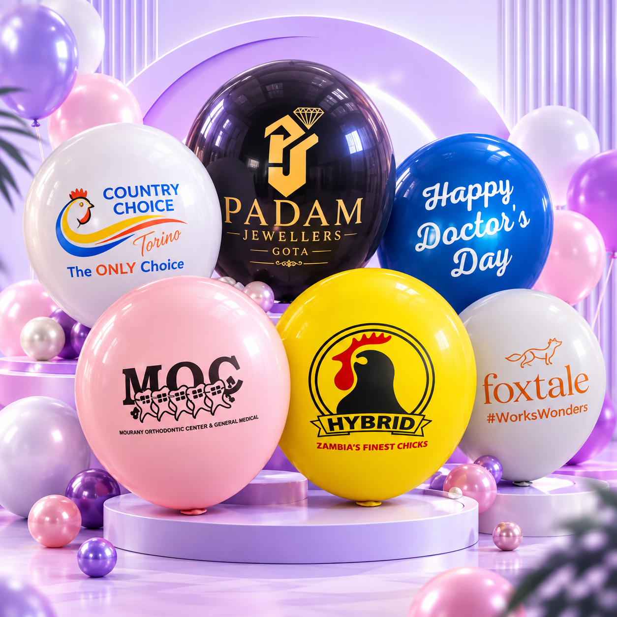 Customized printed balloons manufactured by Superb Products India in Mumbai